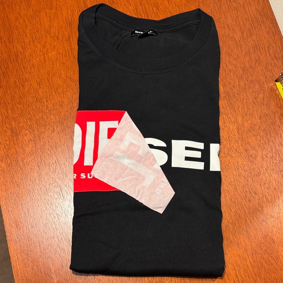 Diesel Black Tee with Red and White Design - Picture 2 of 9